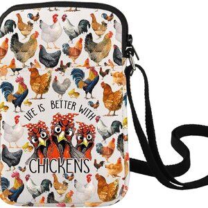 High-Quality Chicken Print Crossbody Bag - Ideal Gift for Chicken Lovers